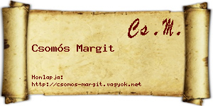 Csomós Margit névjegykártya